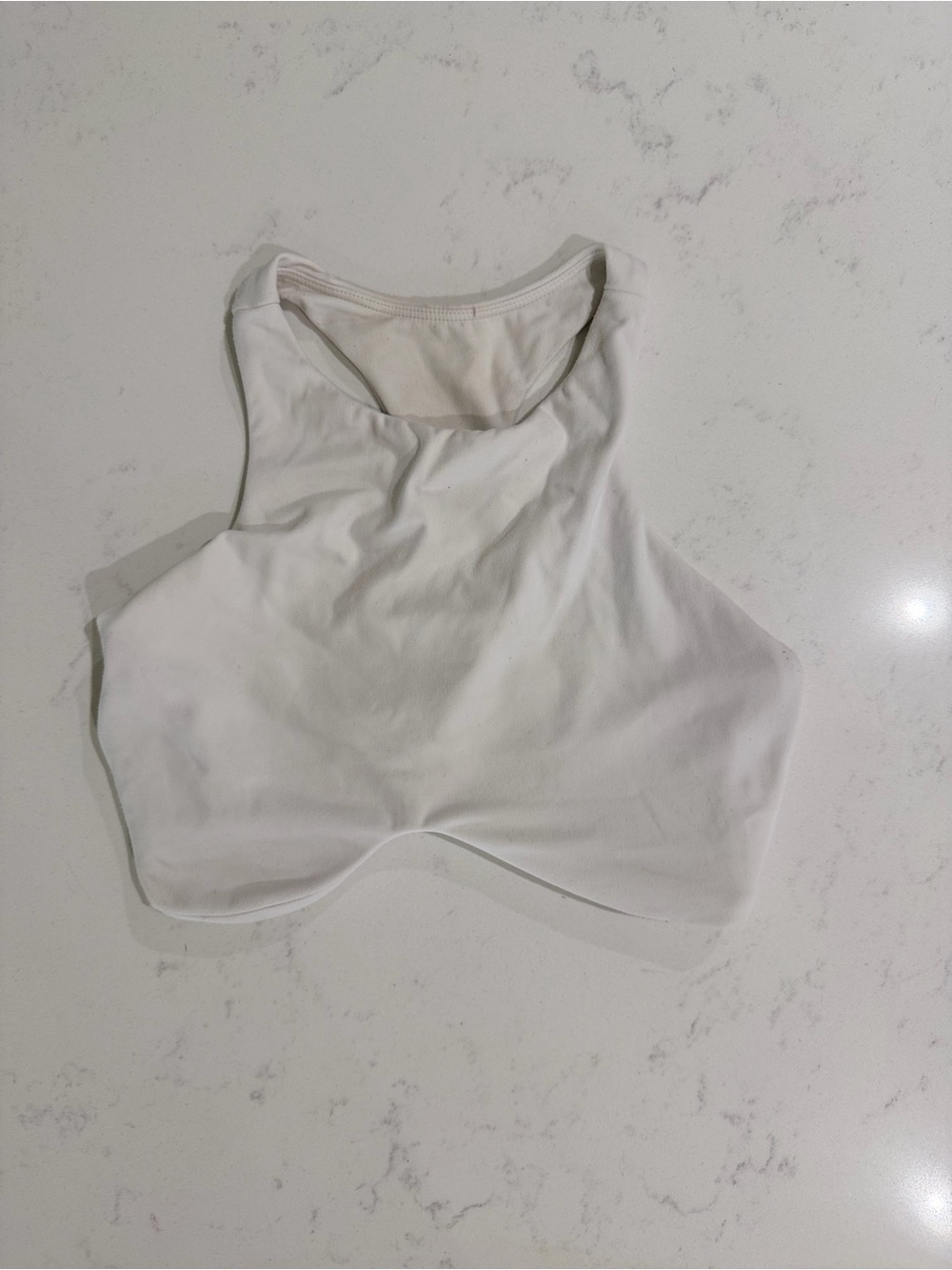 BuffBunny White High Neck Sports Bra